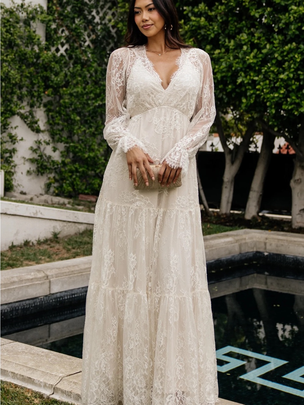 Baltic Born Gloria Lace Maxi Dress XS Vintage Cream New NWT